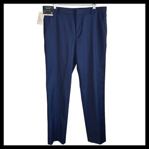 NWT JF J. Ferrar Mens Blue Slim Fit Ultra Comfort Adjustec Dress Pants 33x32 NWT